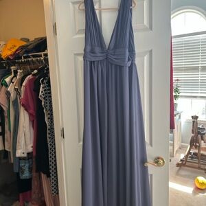 Elegant Gray/blue Maxi Dress